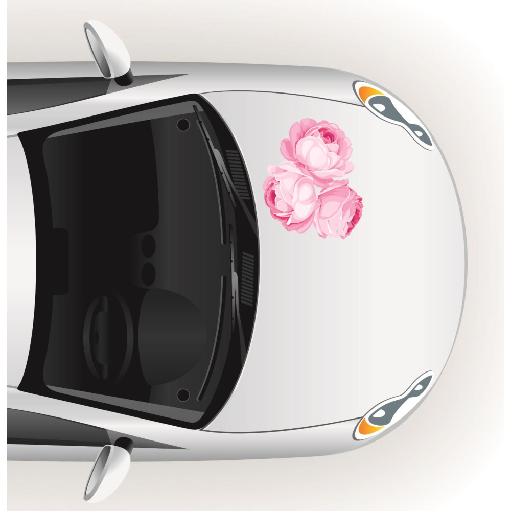 Fotó hatású három rózsás autómatrica