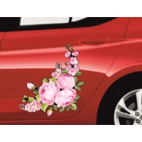 Fotó hatású rózsa virágos sarok autómatrica