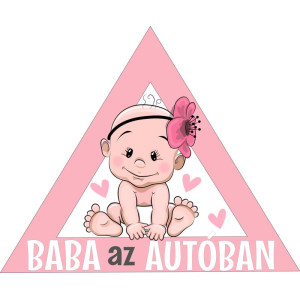 Baba az autóban kislány babamatrica