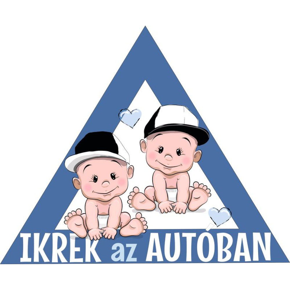 Ikrek az autóban kisfiú babamatrica