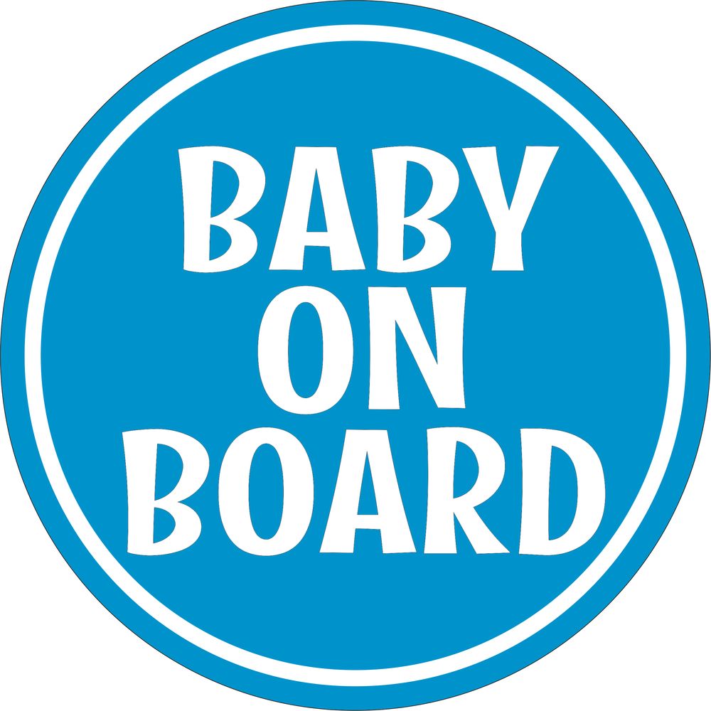 Baby on board babamatrica, kerek, kék