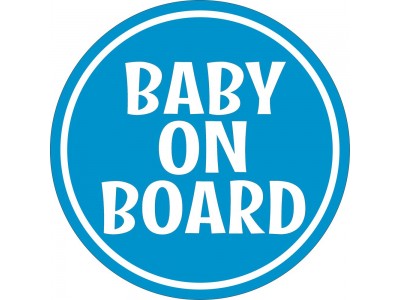 Baby on board babamatrica, kerek, kék