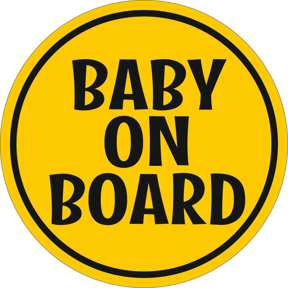 Baby on board babamatrica, kerek, sárga