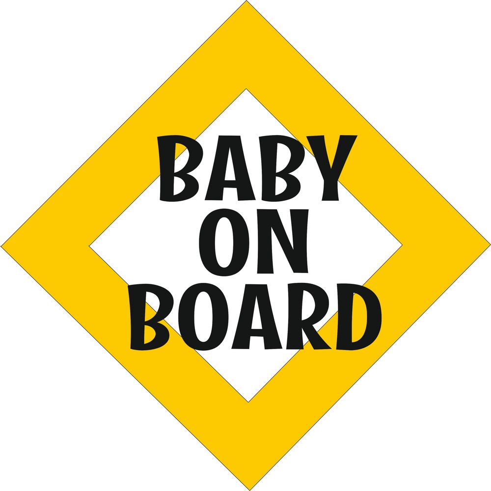 Baby on board babamatrica, rombusz, sárga