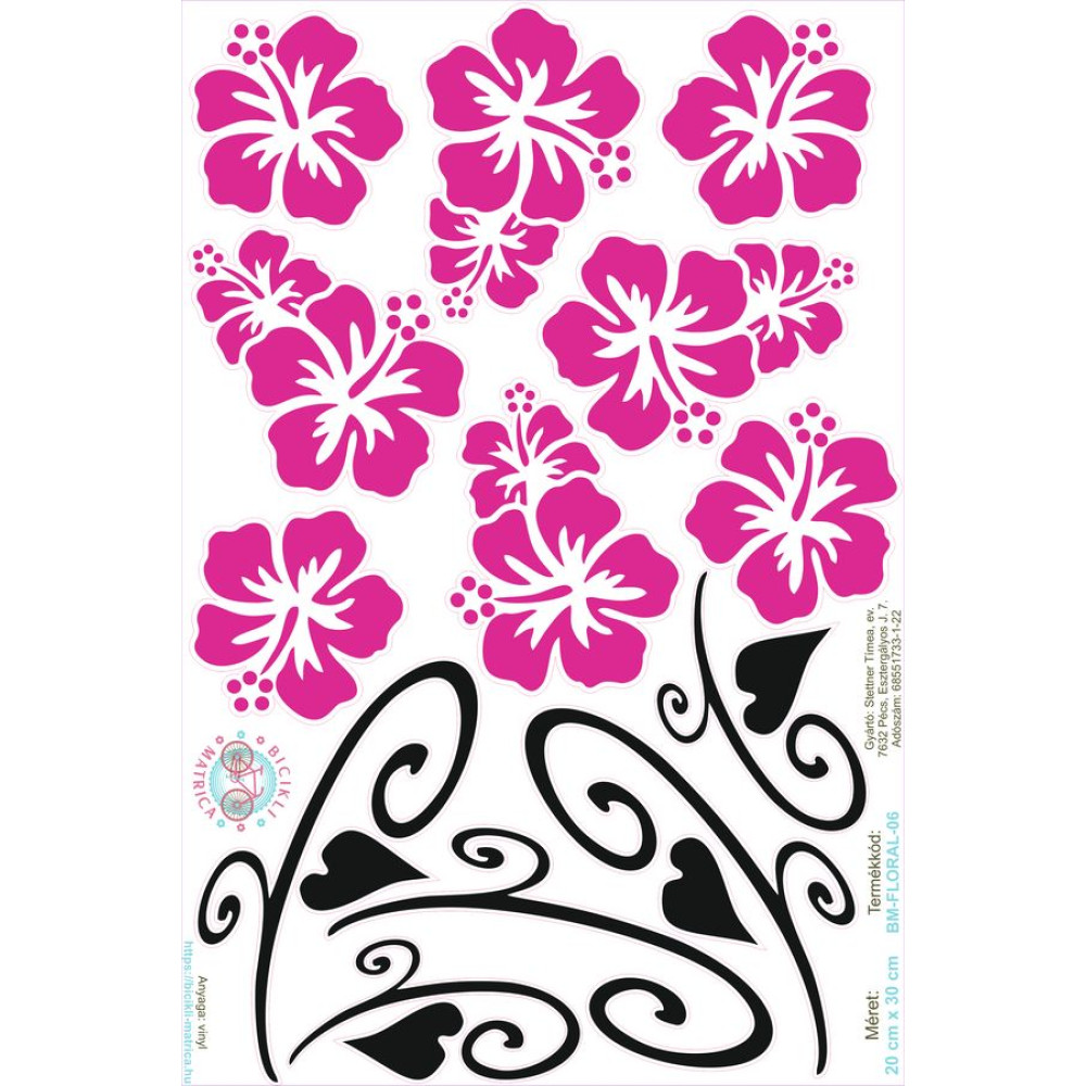 Magenta Hawaii virágos bicikli matrica