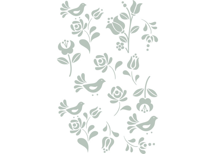 Palóc folklór népi mintás virágos autómatrica, 13 db-os