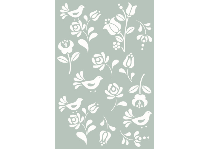 Palóc folklór népi mintás virágos autómatrica, 13 db-os