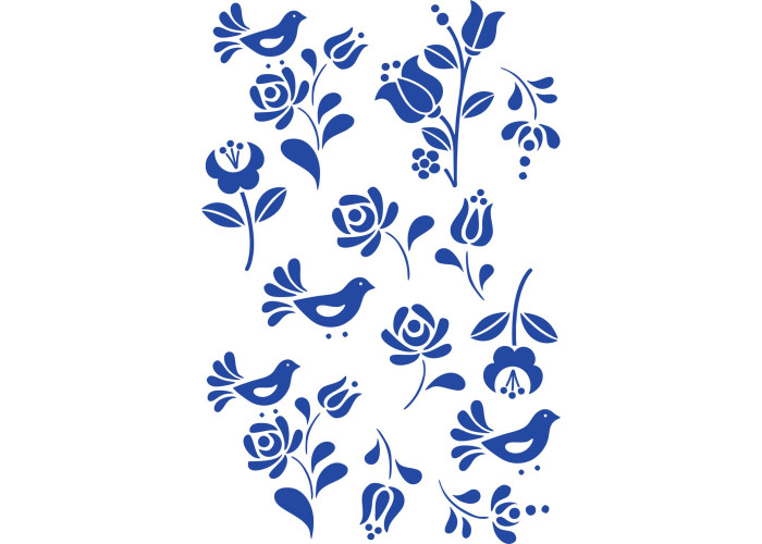 Palóc folklór népi mintás virágos autómatrica, 13 db-os