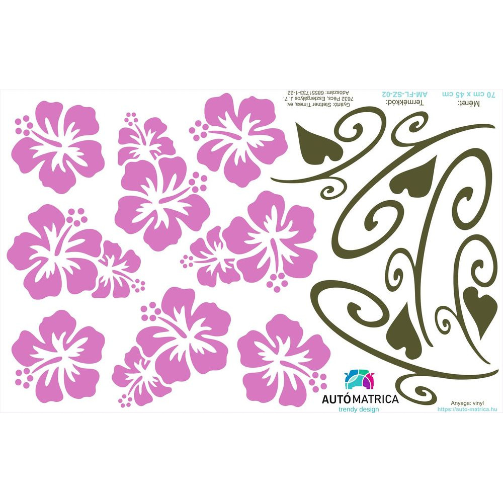 Hawaii virágos autómatrica csomag - 16 színben