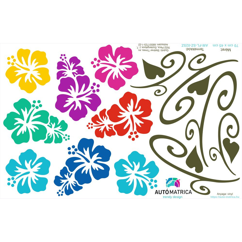 Hawaii virágos autómatrica csomag - 2 színben